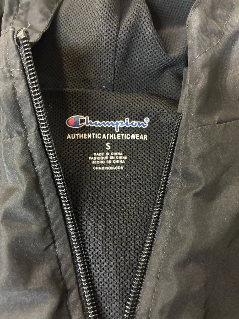 Champion Kids Black Windbreaker Pullover with Logo (S)